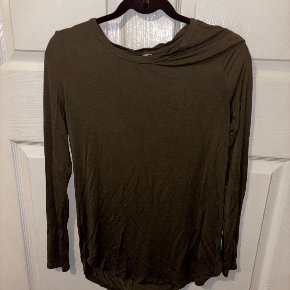 Olive Green Long Sleeve Women's Top